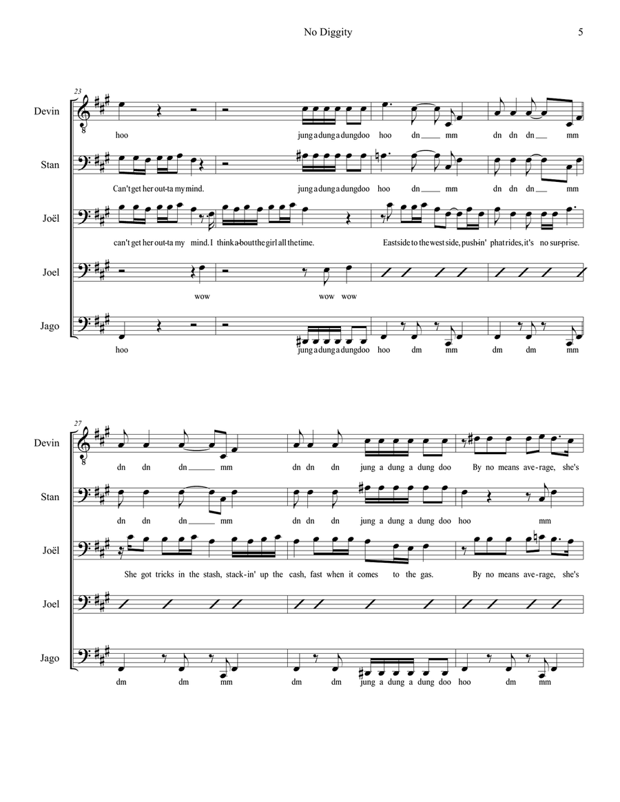 No Diggity TTBB scores gallery preview page 5