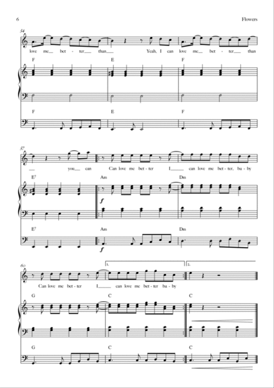 Flowers Bass Guitar scores gallery preview page 6