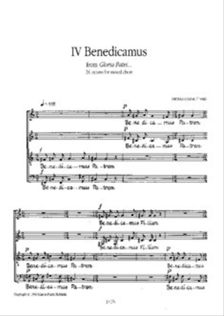 Benedicamus - Laudate Dominum - Hymns IV & V from Gloria Patri... 24 hymns for mixed Mixed Choir scores gallery preview page 1