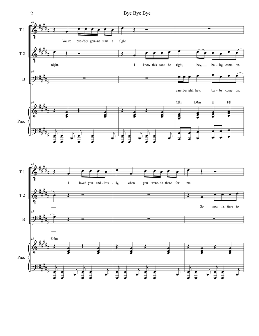 Bye Bye Bye TTB scores gallery preview page 2
