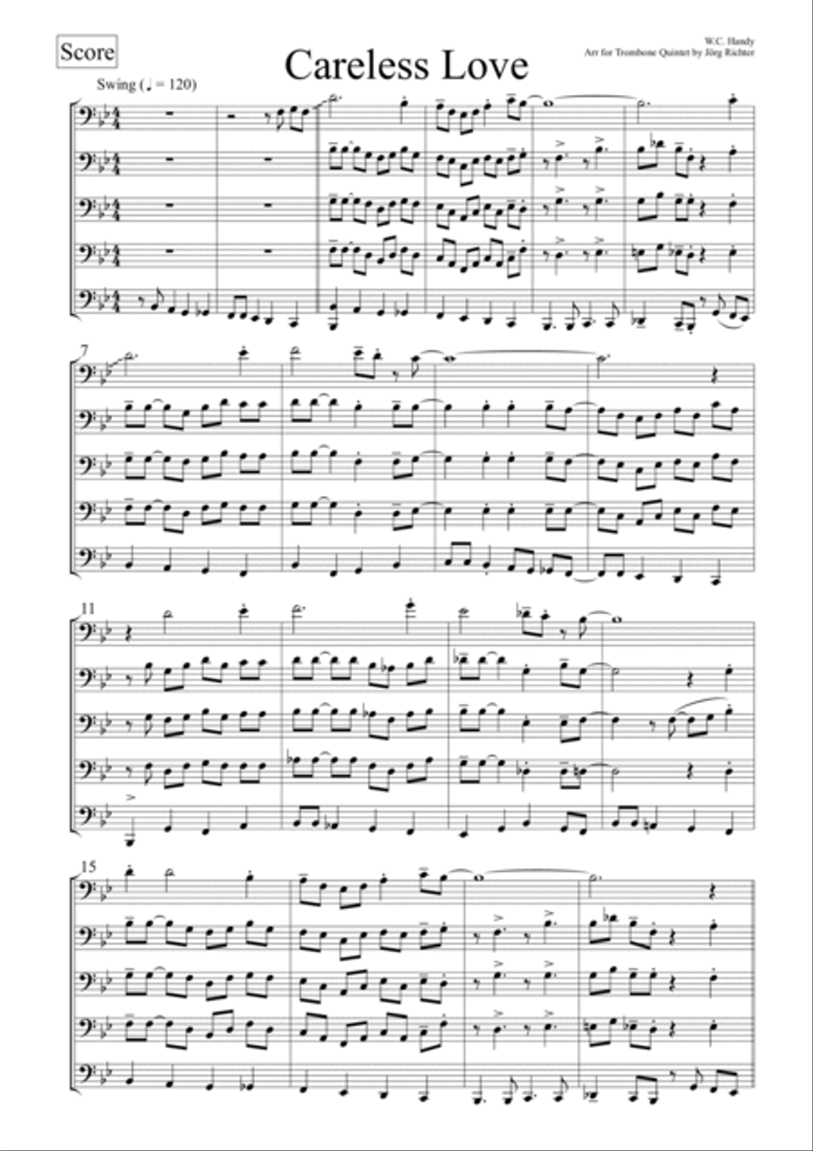 Careless Love Careless Love Brass Quintet scores gallery preview page 2