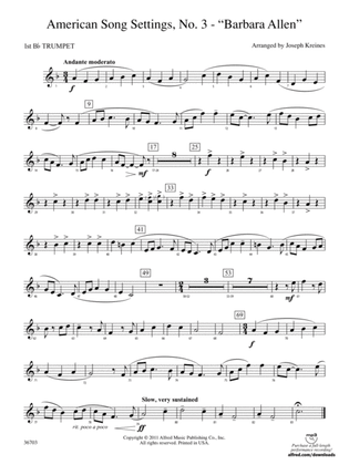 American Song Settings, No. 3 "Barbara Allen": 1st B-flat Trumpet