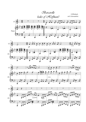 Barcarola. Clarinet and piano