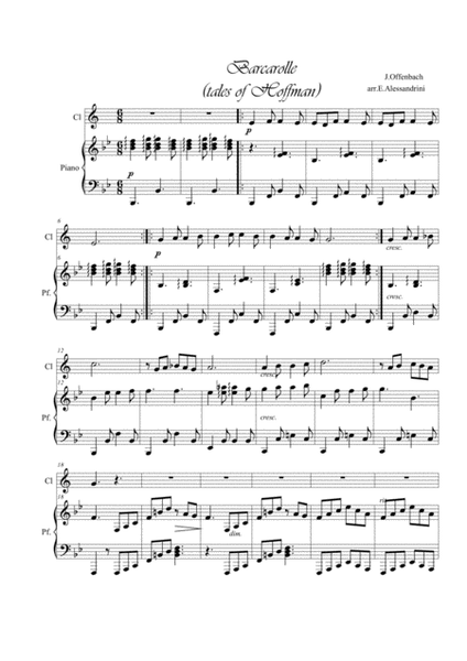 Barcarola. Clarinet and piano image number null