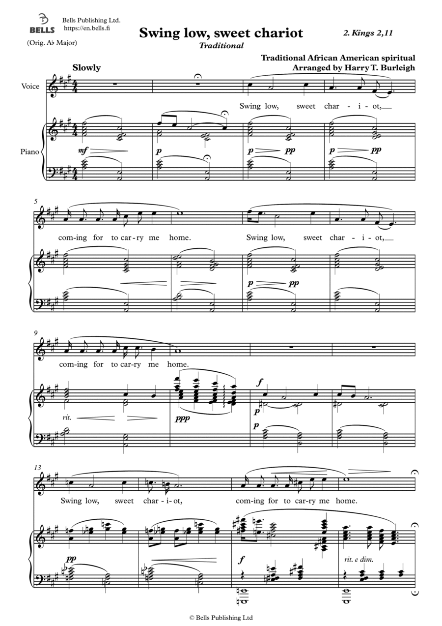 Swing low, sweet chariot Voice Solo scores gallery preview page 1
