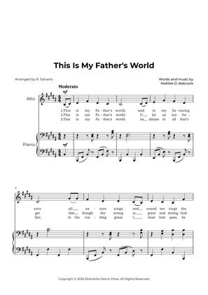 Book cover for This Is My Father's World (Key of B Major)