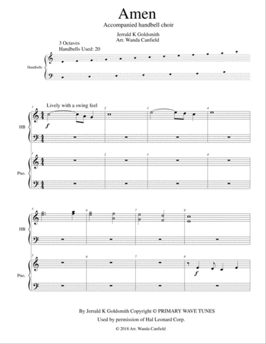 Amen Handbell Choir scores gallery preview page 3