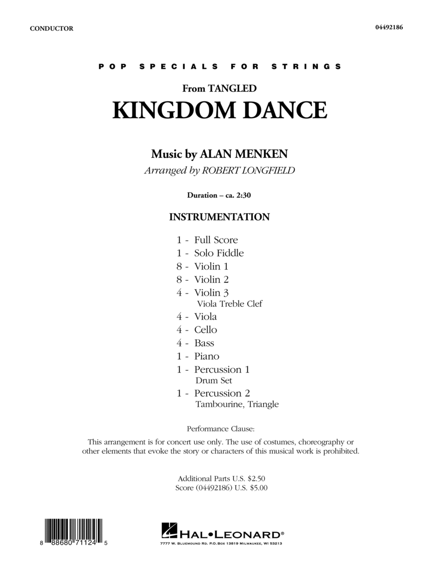 Kingdom Dance (from Tangled) - Conductor Score (Full Score) String Orchestra scores gallery preview page 1