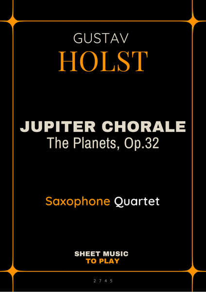 Jupiter Chorale from The Planets - Sax Quartet (Full Score and Parts) image number null