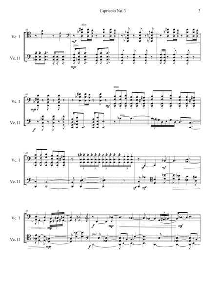 Daniel Vargas, Capriccio No. 3, for two cellos