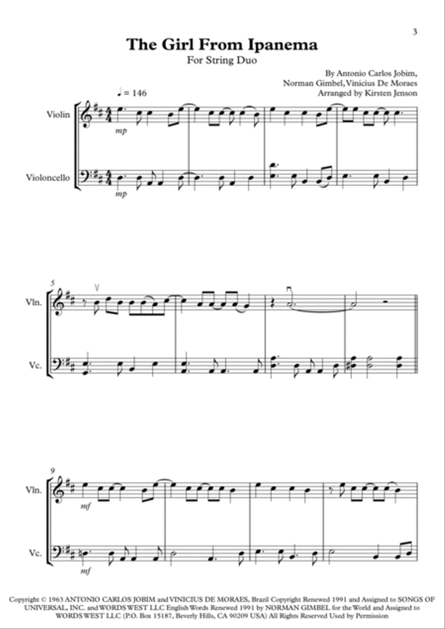 The Girl From Ipanema (garôta De Ipanema) String Duet scores gallery preview page 4