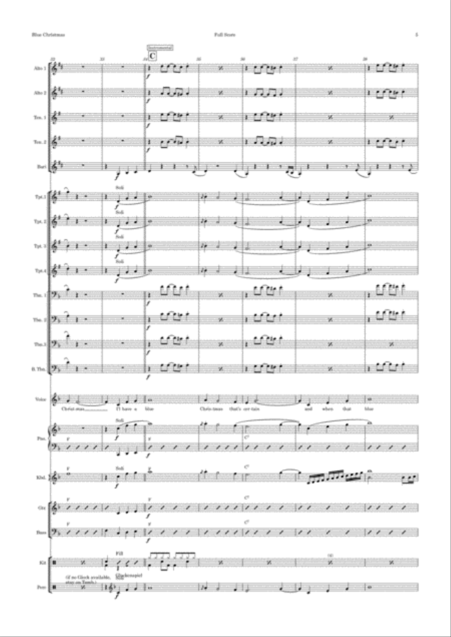 Blue Christmas Jazz Ensemble scores gallery preview page 5