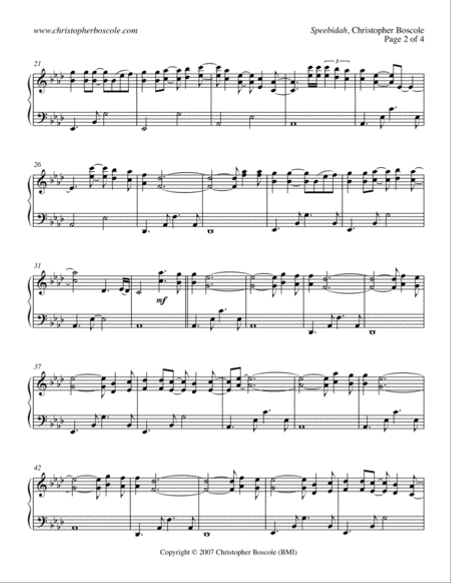 Speebidah Piano Solo by Christopher Boscole Piano Solo scores gallery preview page 2