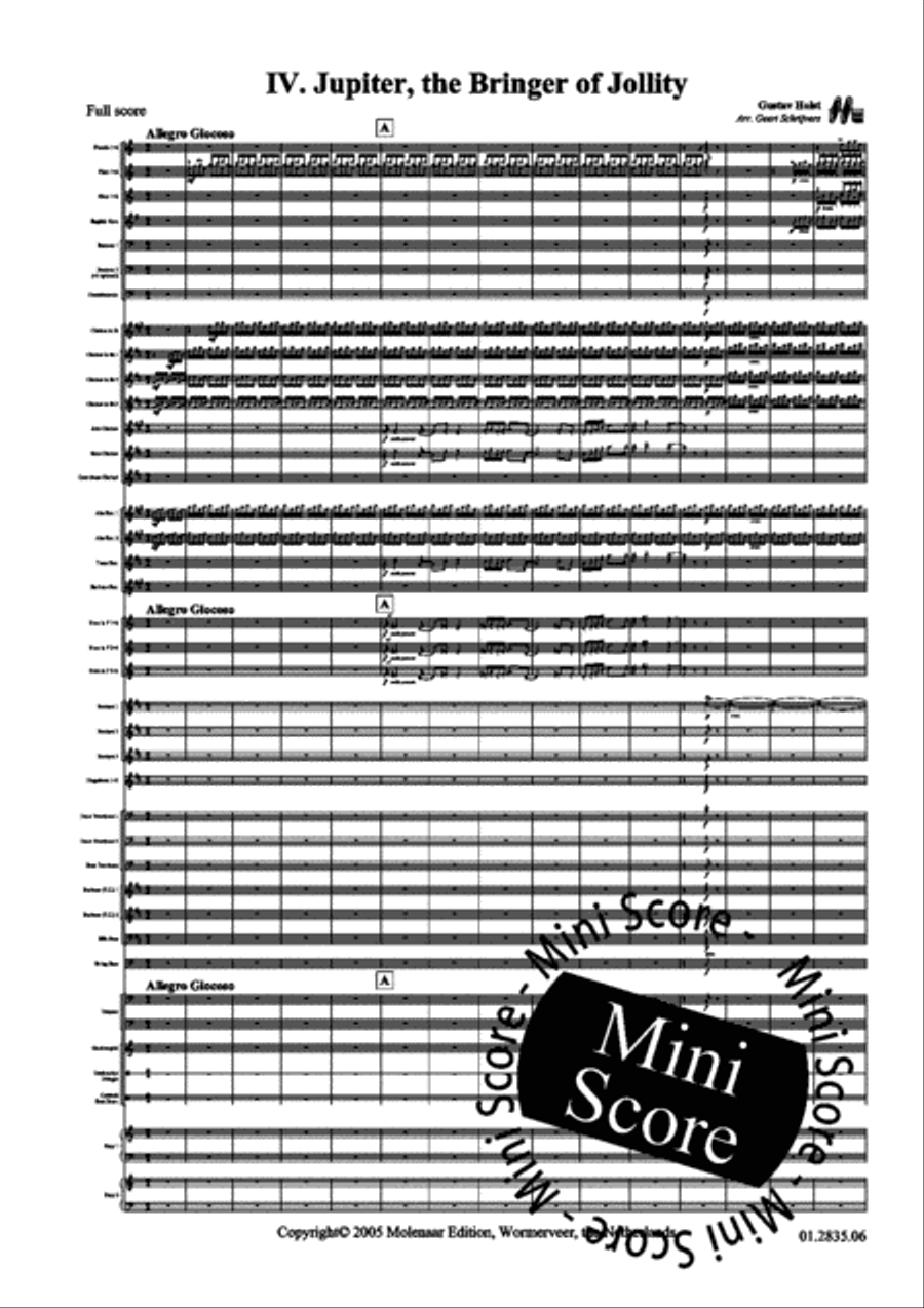 The Planets Concert Band scores gallery preview page 65