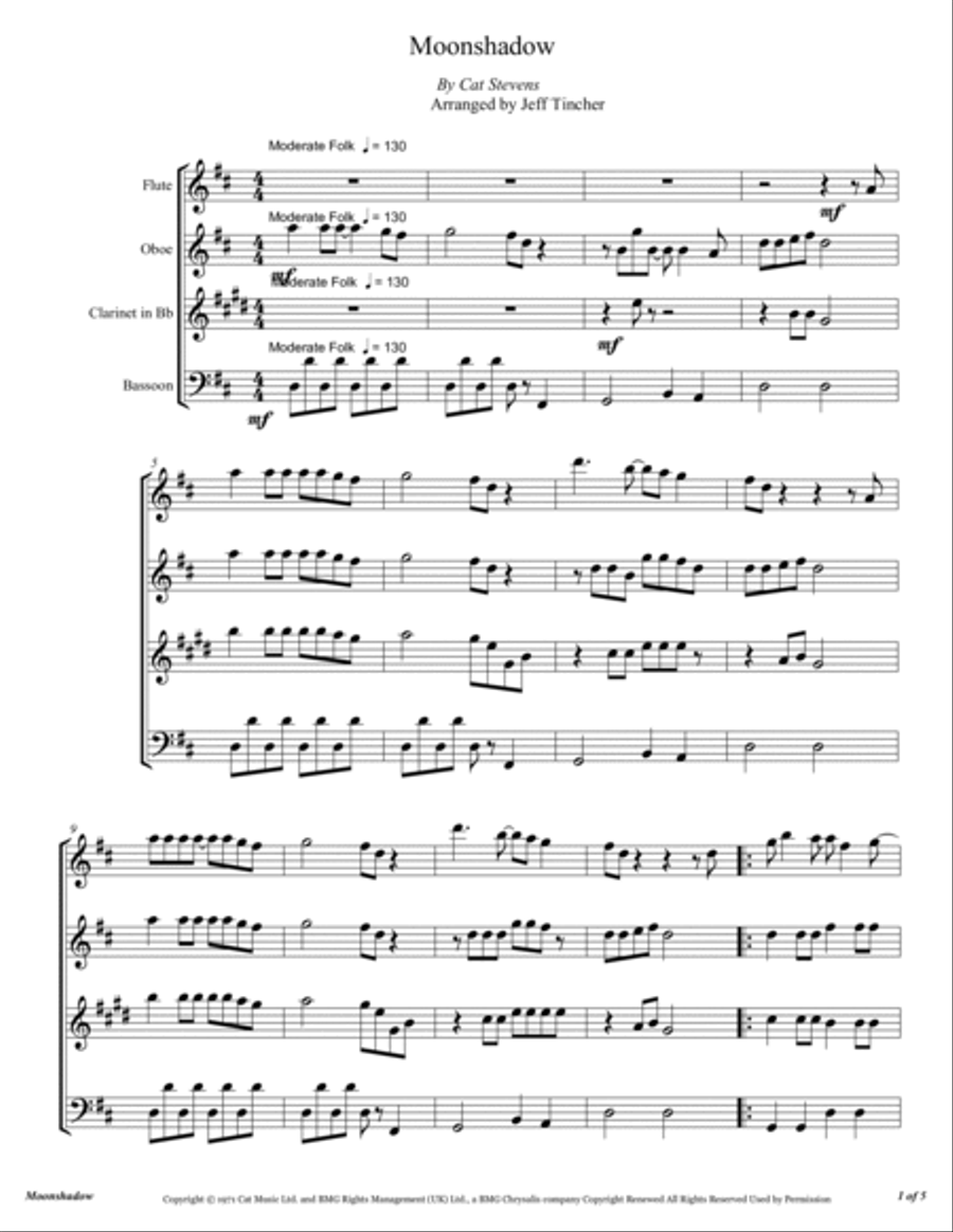 Moonshadow Woodwind Quartet scores gallery preview page 2