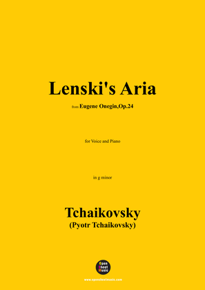 Book cover for Tchaikovsky-Lenski's Aria,from 'Eugene Onegin,Op.24',Op.24,in g minor