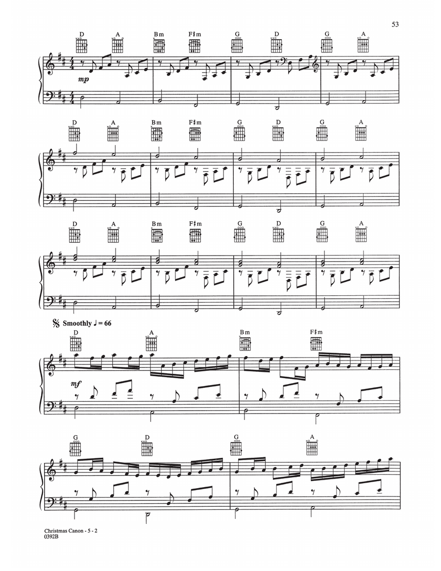 Christmas Canon Piano, Vocal, Guitar scores gallery preview page 2