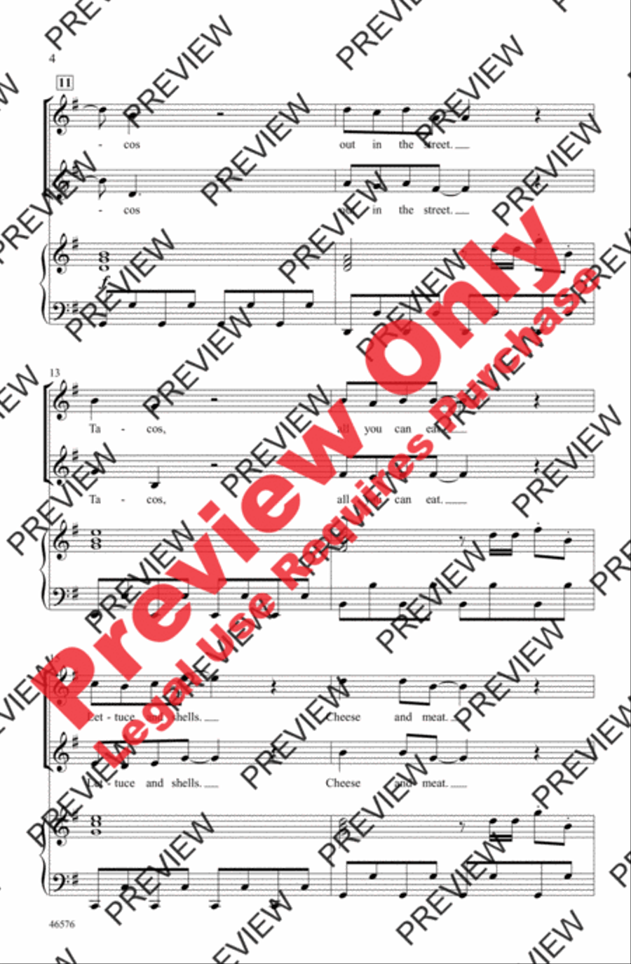 Raining Tacos Raining Tacos 2-Part scores gallery preview page 4