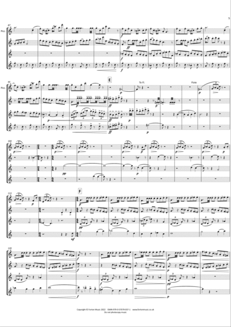 Mist Waltz, March and Finale Flute Quartet scores gallery preview page 5