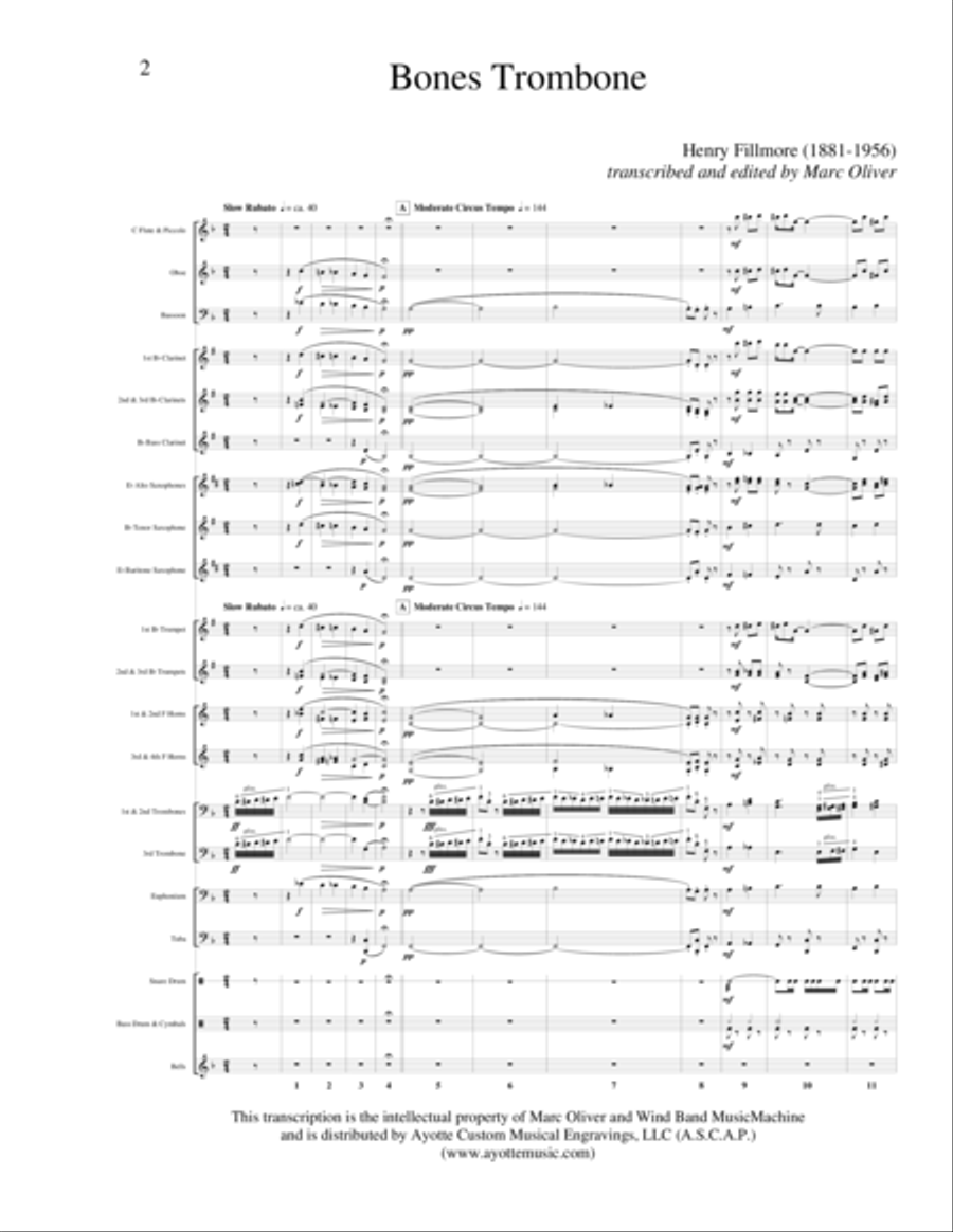 Bones Trombone Concert Band scores gallery preview page 1