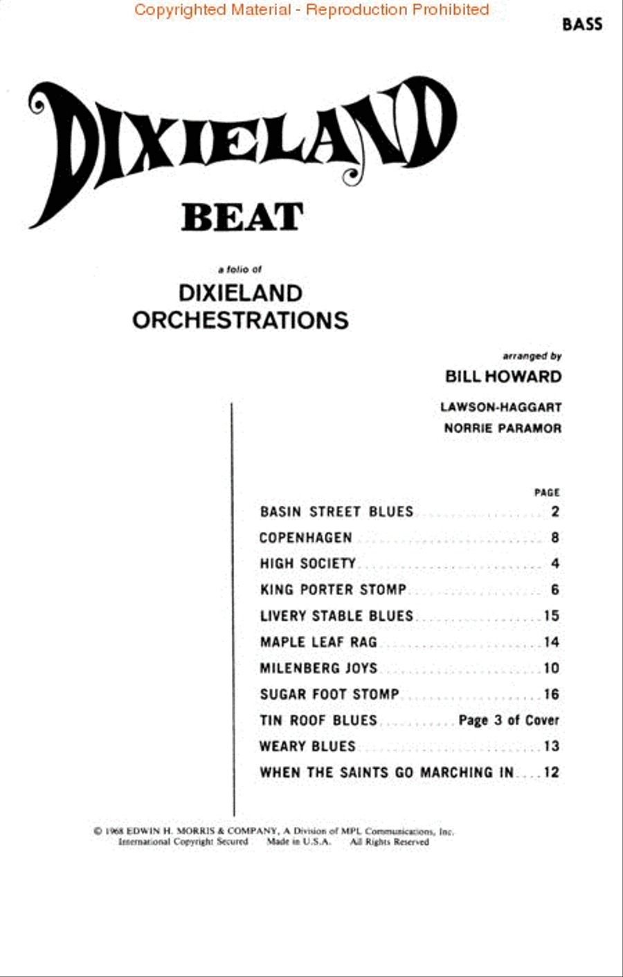 Dixieland Beat No. 1 - Bass Jazz Ensemble scores gallery preview page 2