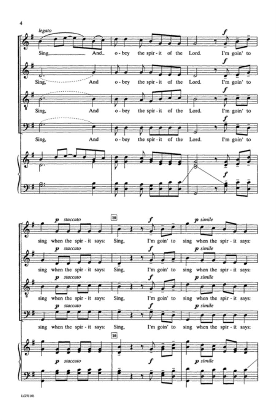 I'm Goin' to Sing 4-Part scores gallery preview page 13