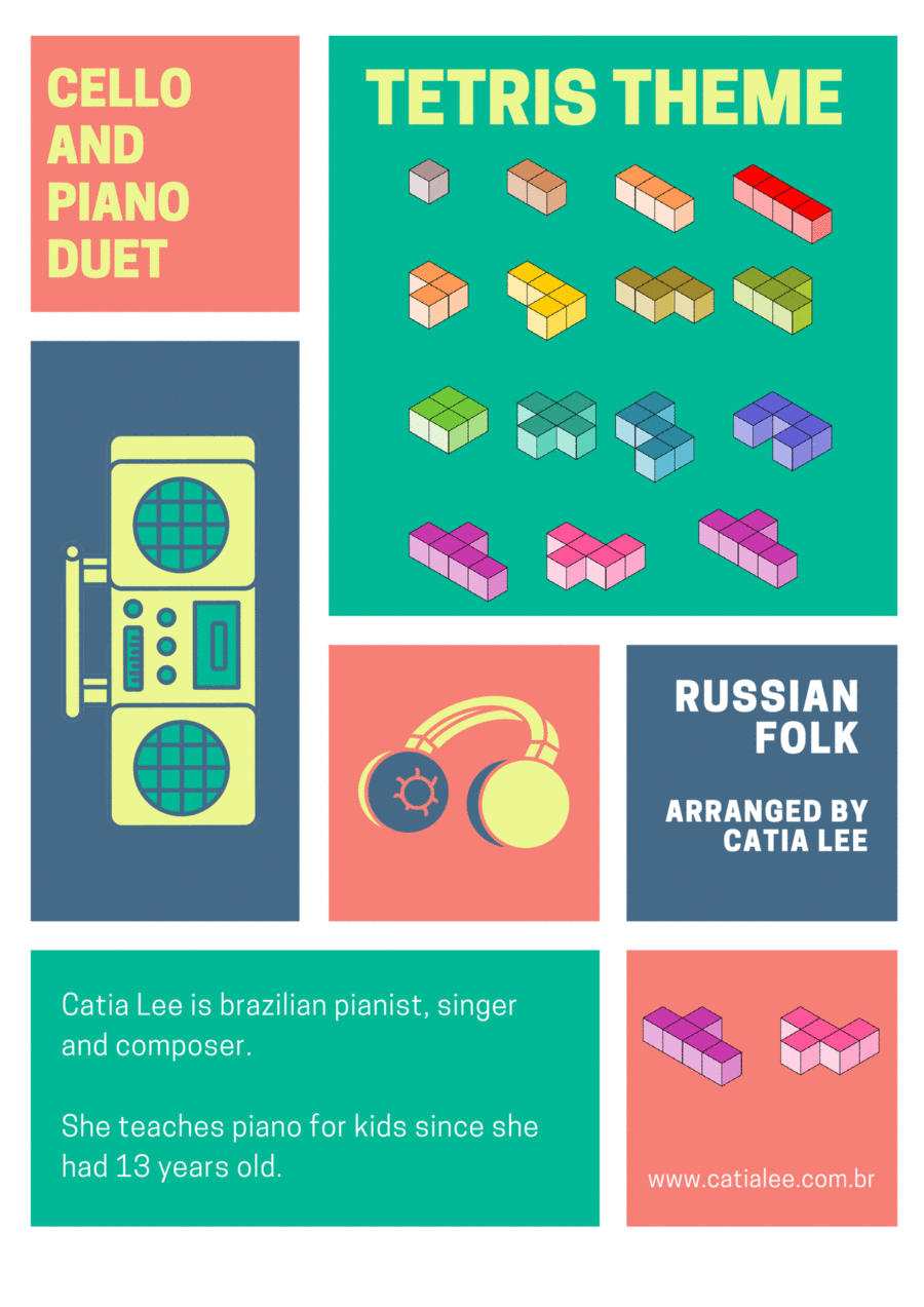 Tetris Theme for Cello and Piano Duet Bm Piano Accompaniment scores gallery preview page 1