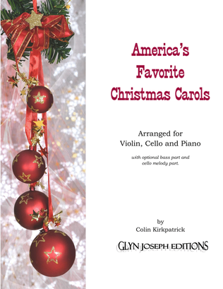 Book cover for America's Favorite Christmas Carols arranged for Violin, Cello and Piano