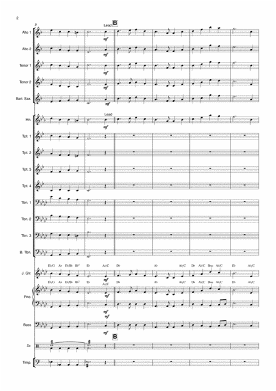 Advance Australia Fair Big Band Instrumental Jazz Ensemble scores gallery preview page 2
