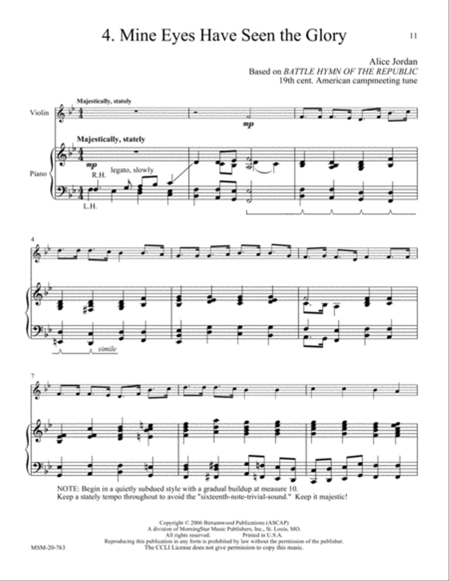 An American Suite for Violin and Piano Violin Solo scores gallery preview page 3