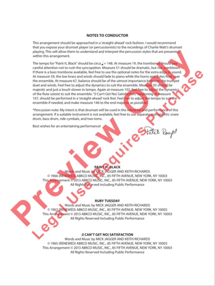 The Rolling Stones on Tour Concert Band scores gallery preview page 3