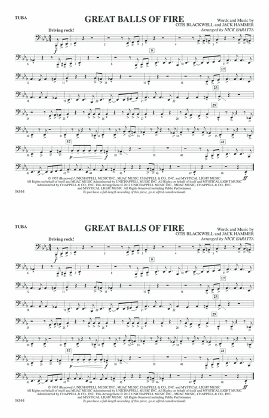 Great Balls of Fire: Tuba Marching Band scores gallery preview page 1