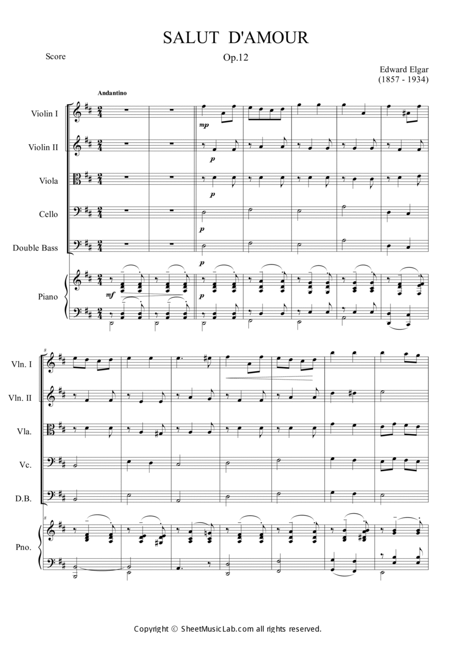 Salut d'amour Salut d'amour Chamber Music scores gallery preview page 1