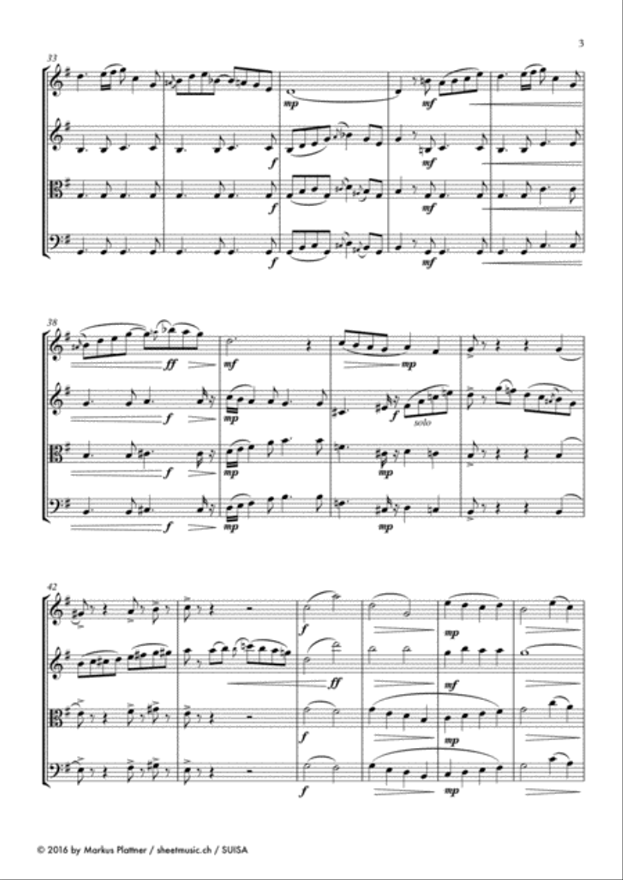 ‘Let Us Break Bread Together’ for String Trio (2 violins, viola, opt. cello part) Small Ensemble scores gallery preview page 5