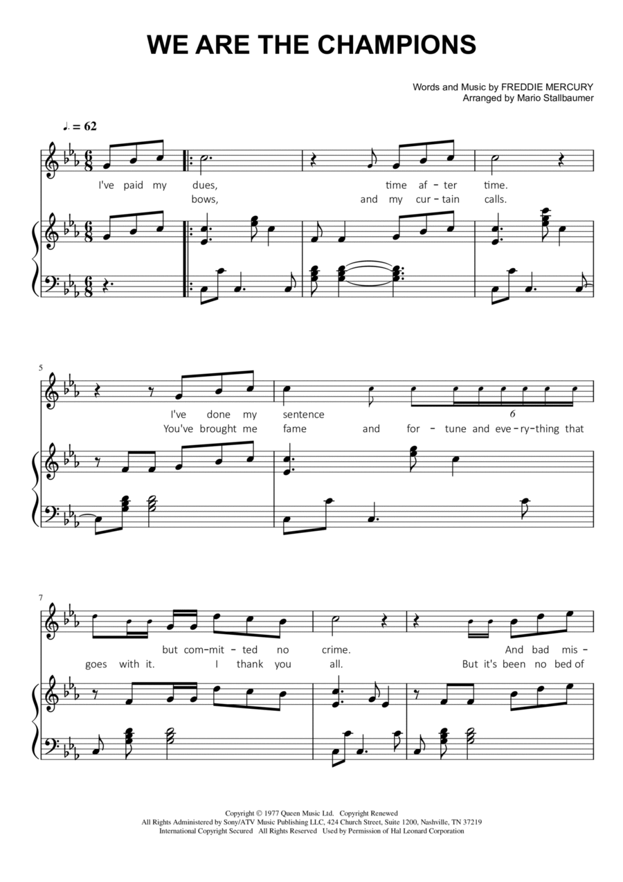 We Are The Champions Voice scores gallery preview page 1