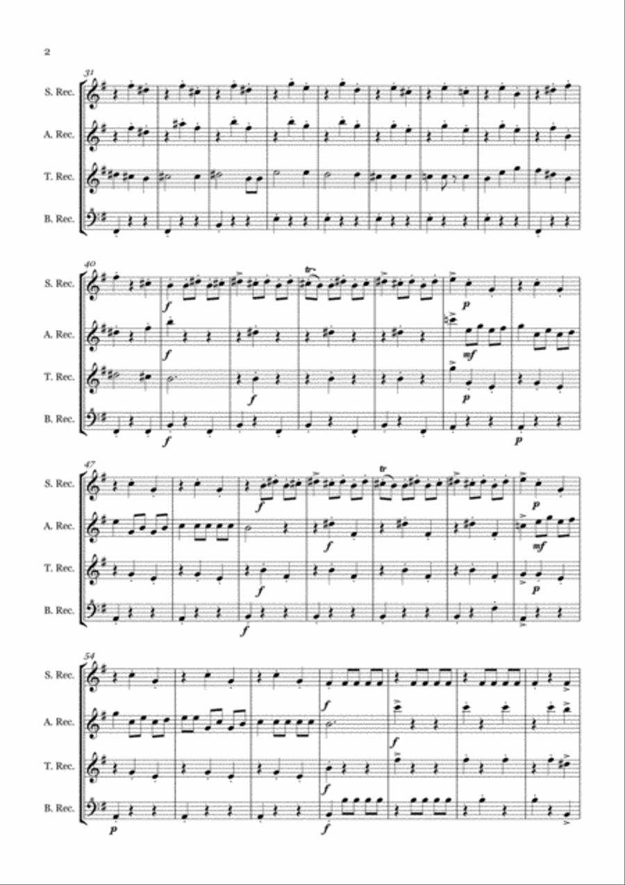 Danse Macabre for Recorder Quartet (SATB) 4-Part scores gallery preview page 3