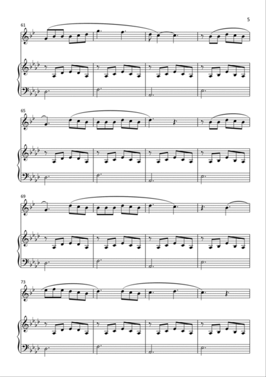 Dandelions B-Flat Clarinet scores gallery preview page 5