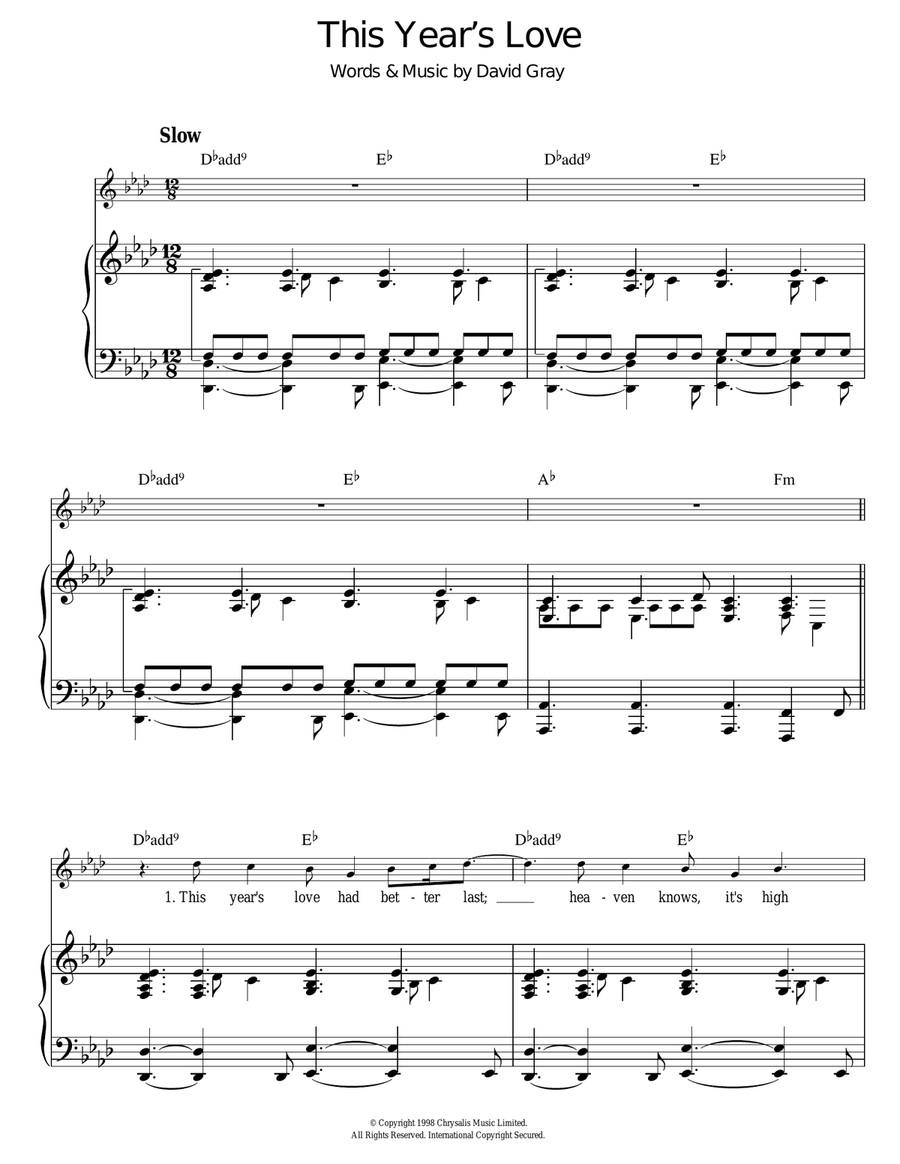 This Year's Love Acoustic Guitar scores gallery preview page 1