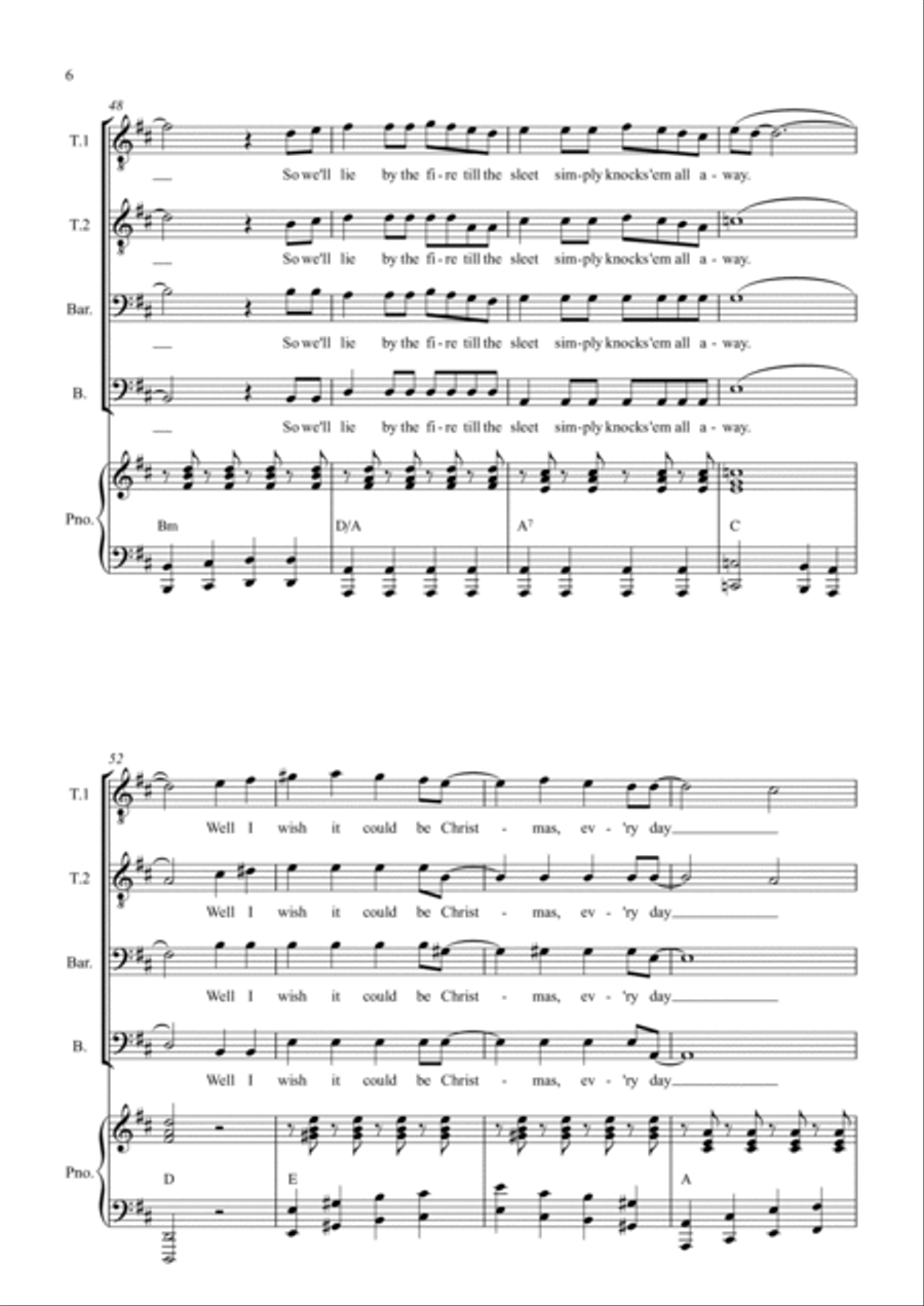 I Wish It Could Be Christmas Every Day I Wish It Could Be Christmas Every Day TTBB scores gallery preview page 6
