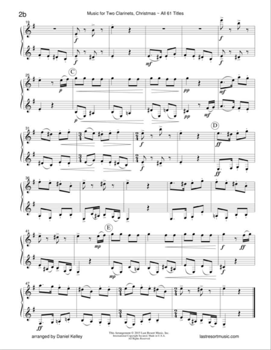 Christmas Duets for Clarinet - Complete Set - Music for Two Clarinets Clarinet Duet scores gallery preview page 6