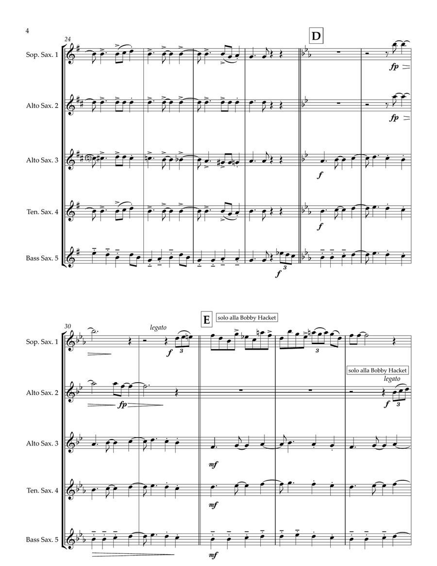 A String Of Pearls Saxophone Quintet scores gallery preview page 4