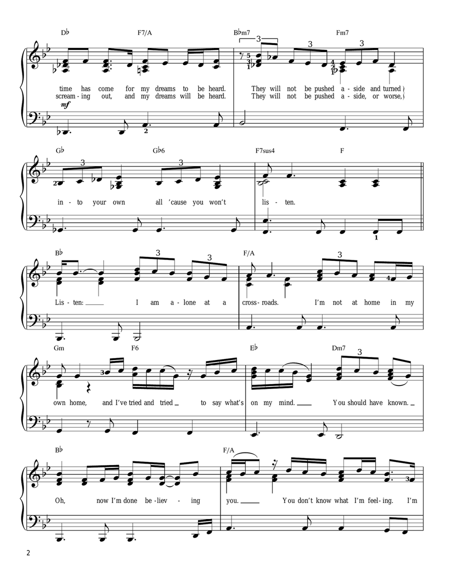 Listen Listen Easy Piano scores gallery preview page 2