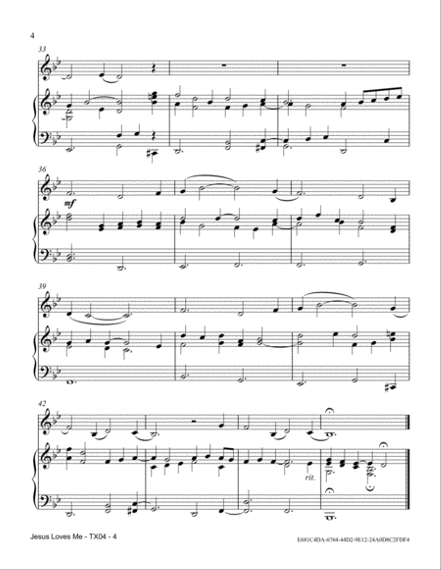 Jesus Loves Me Jesus Loves Me Tenor Saxophone scores gallery preview page 4
