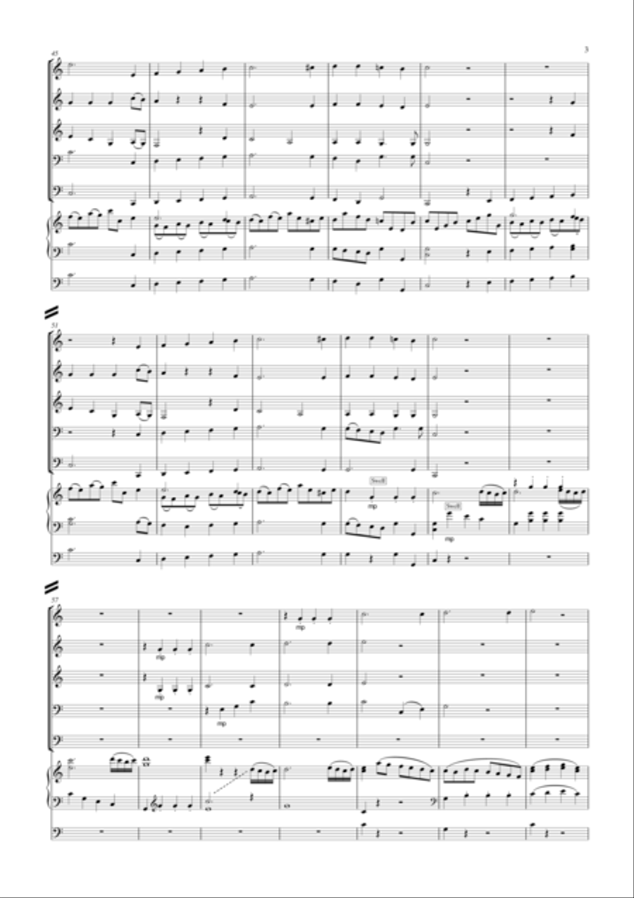The Heavens Are Telling arr. for Organ and Brass Quintet Small Ensemble scores gallery preview page 4