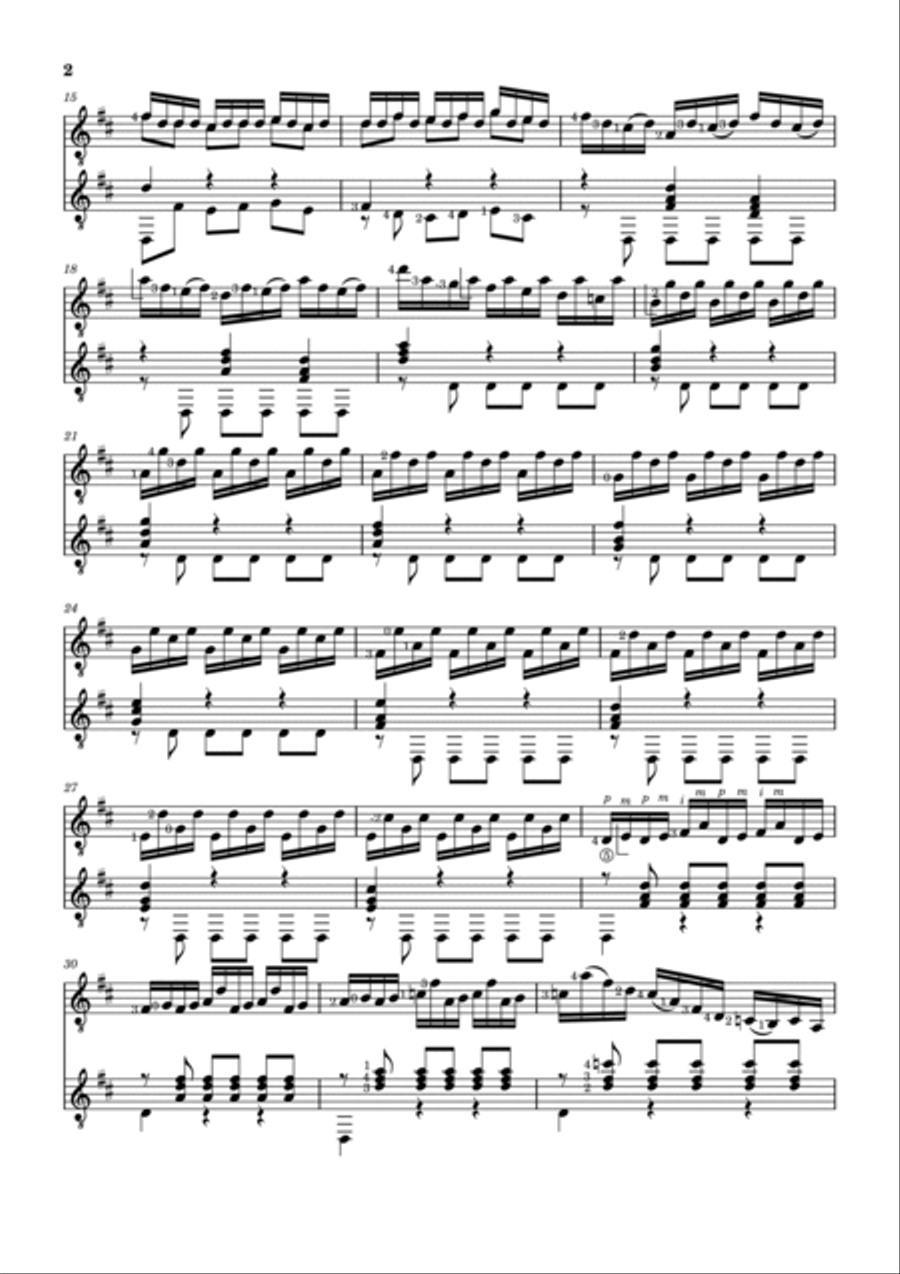 Prelude BWV 1006 (for 2 guitars) Acoustic Guitar scores gallery preview page 2