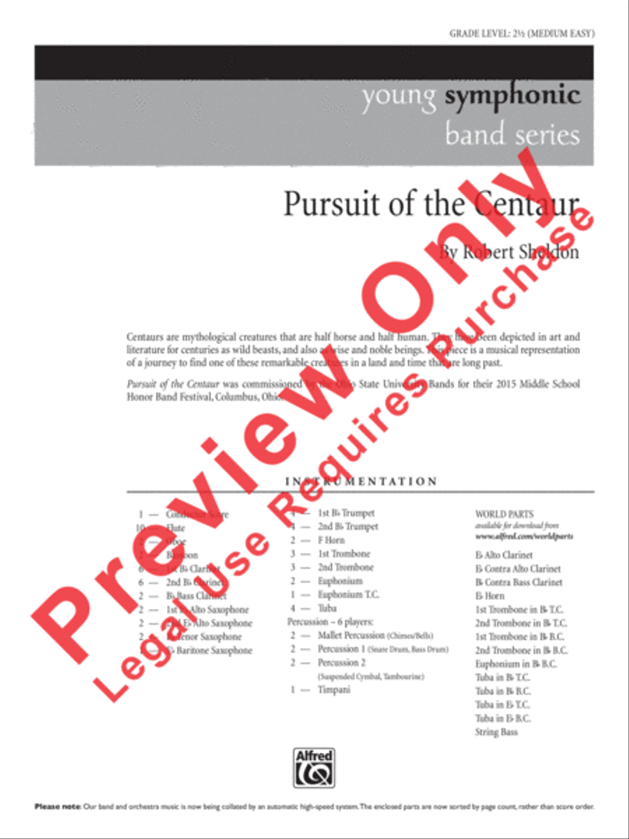 Pursuit of the Centaur Concert Band scores gallery preview page 2