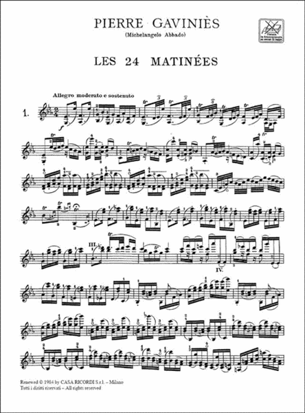 Les 24 Matines Per Violino