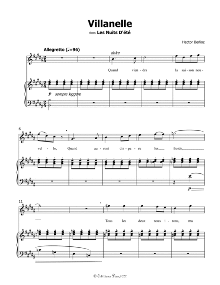 Villanelle, by Berlioz, in B Major