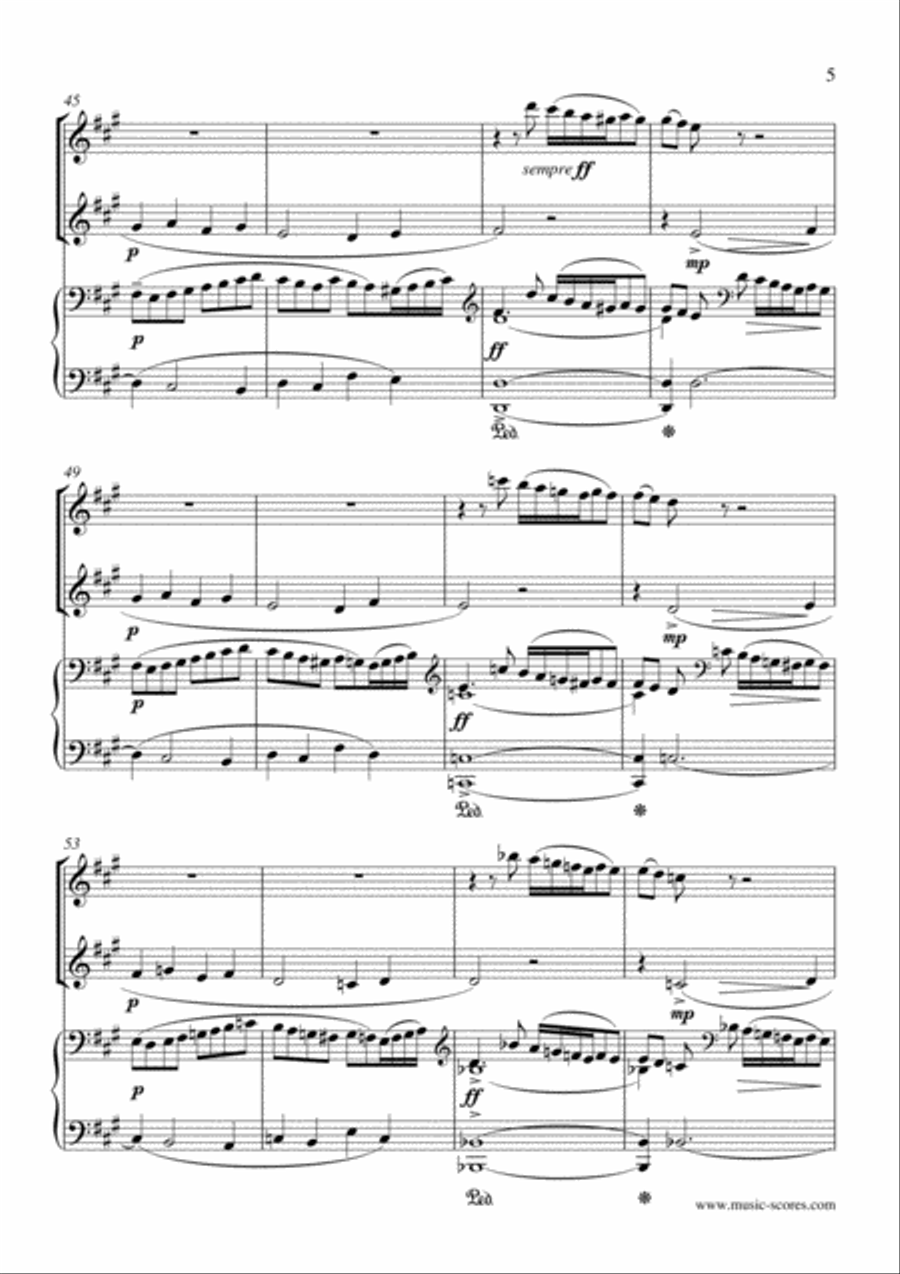 Op.50 Pavane - 2 Flutes and Piano Flute Duet scores gallery preview page 5