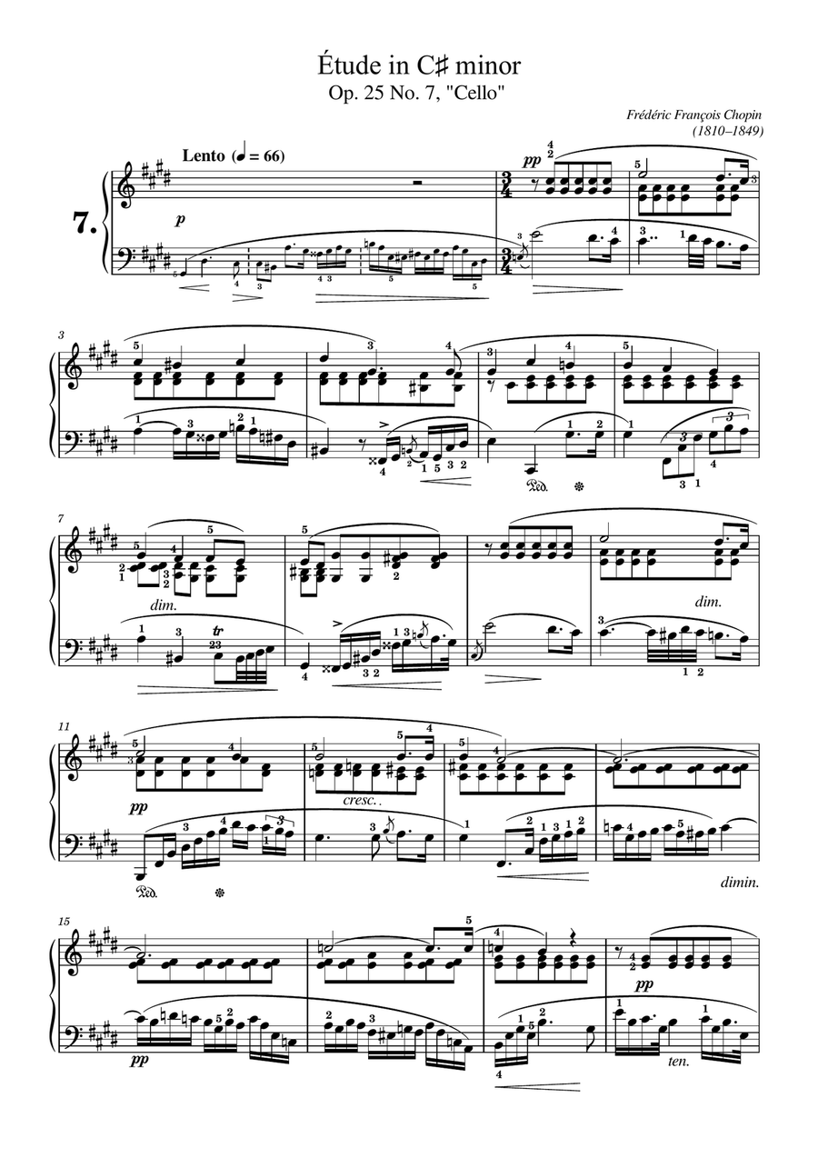 Chopin - Étude in C-sharp minor, Op.25 No.7, 